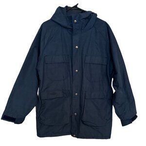 Vintage Woolrich Jacket Mens‎ Medium Navy 1527 Zip Parka Pockets Hooded |g2